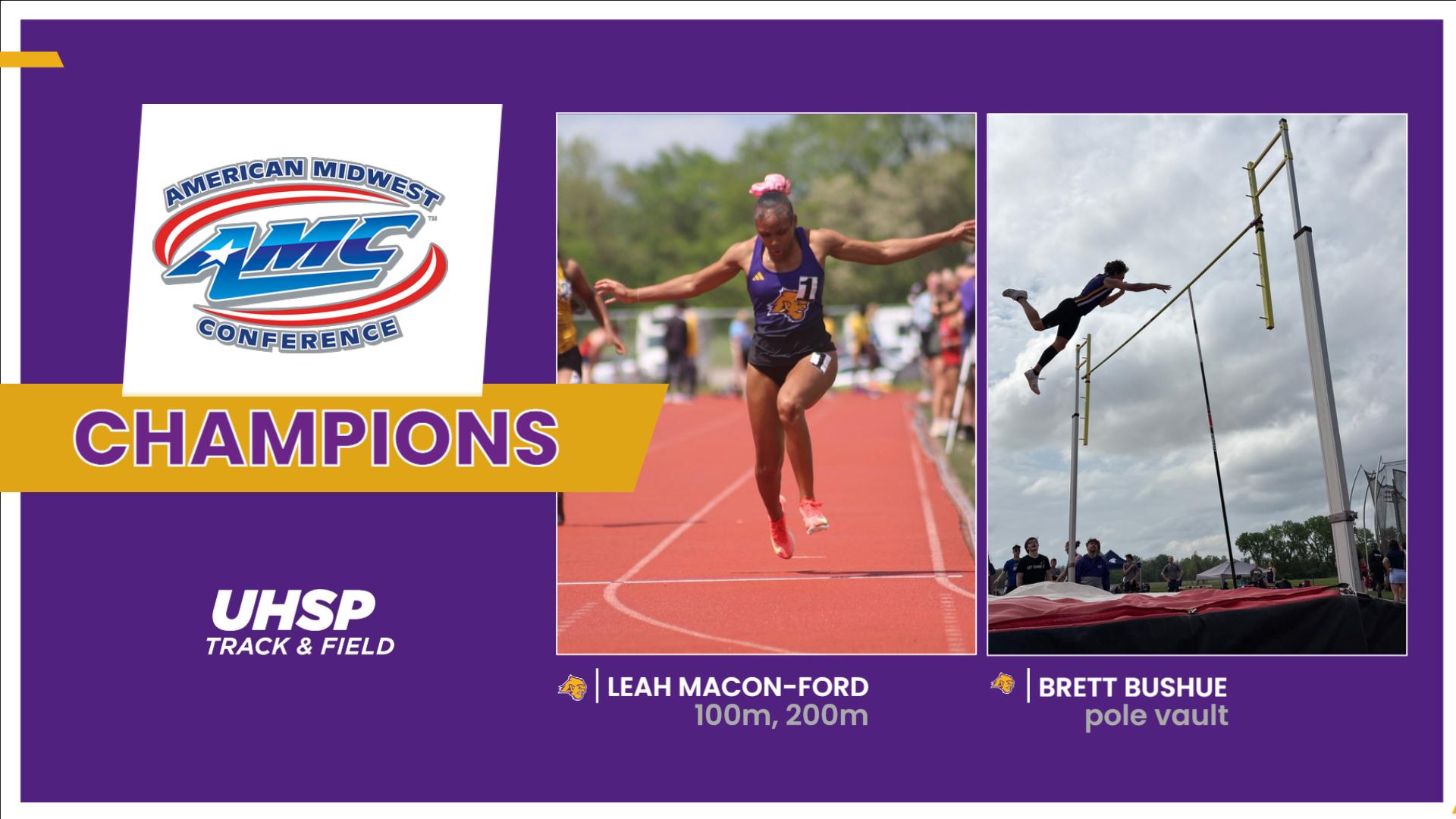 Macon-Ford and Bushue Repeat as AMC Champions; UHSP Women Finish 4th, Men are 6th at Outdoor Championships